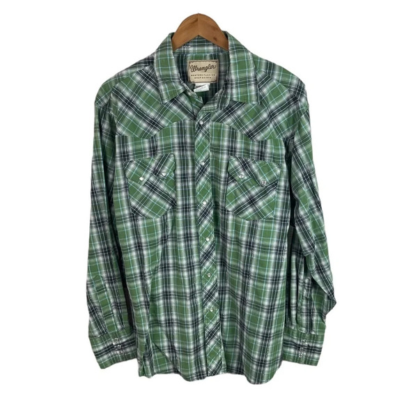 BF1171 Mens Wrangler Western Style Pearl Button Snap Cowboy Shirt XL - Picture 3 of 6